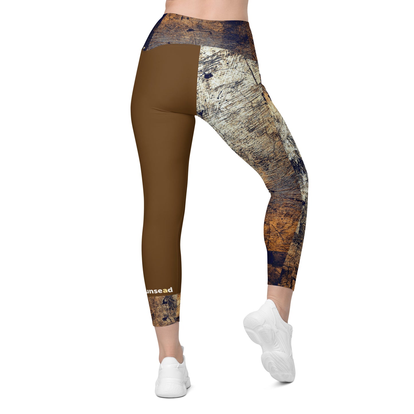 Leggings with pockets - Brown Bark