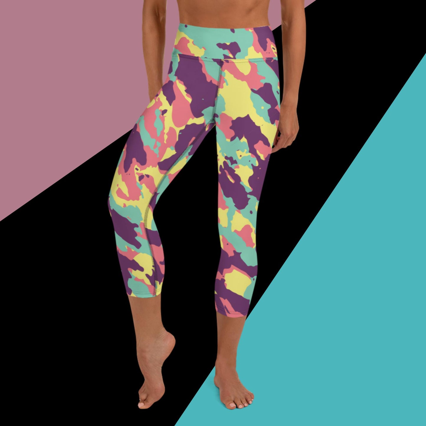 Yoga Capri Leggings - Double Bubble Camo