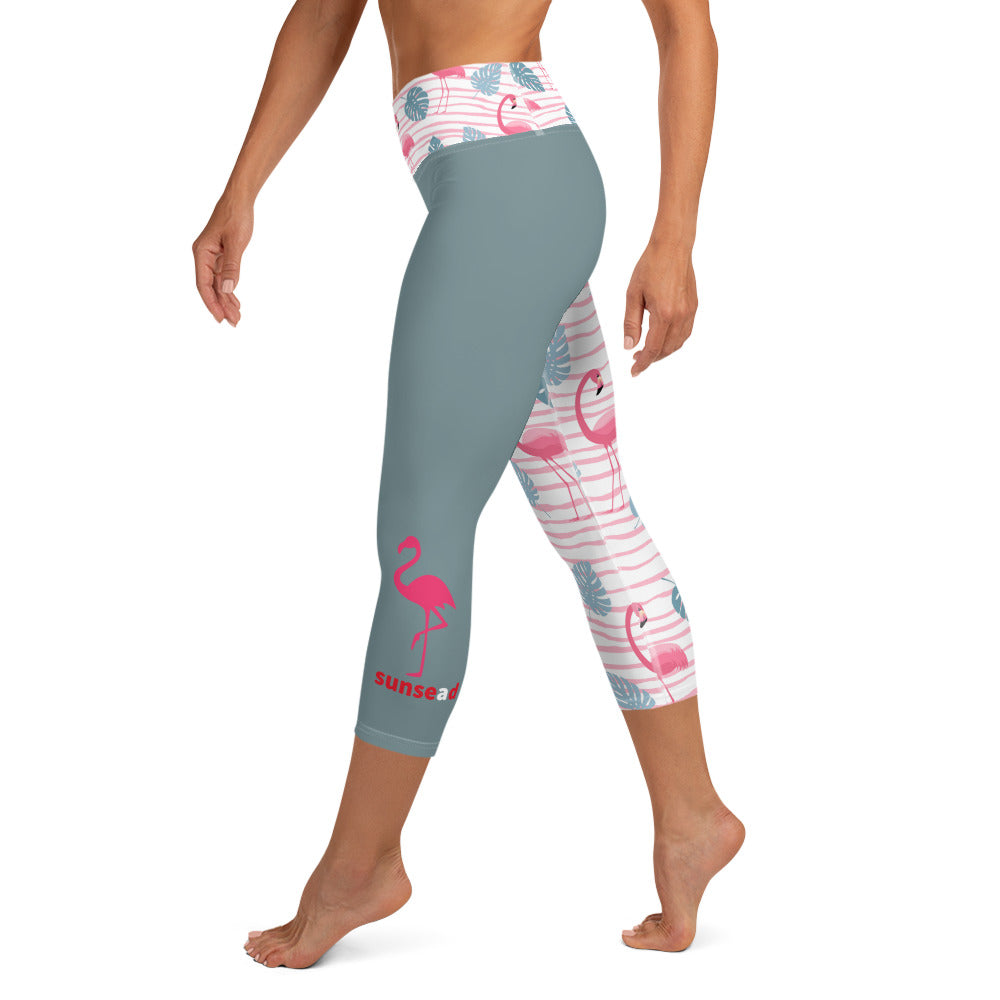 Yoga Capri Leggings - Flamingo