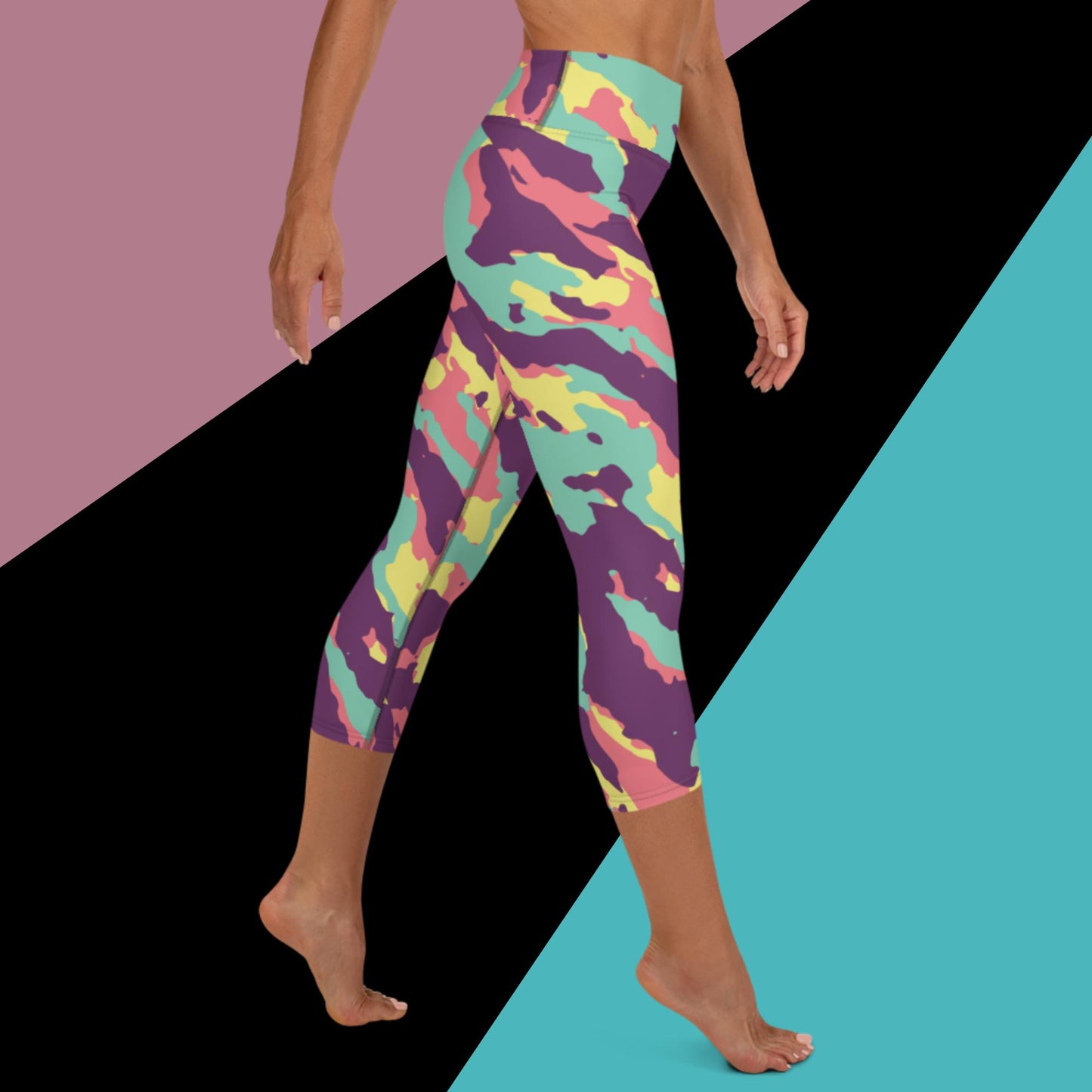 Yoga Capri Leggings - Double Bubble Camo