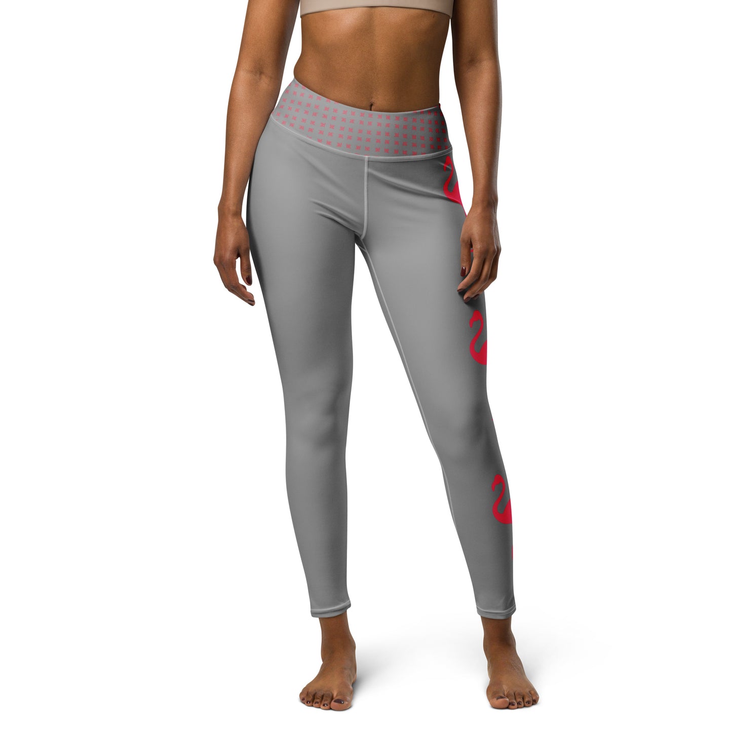 Yoga Leggings - Grey Flamingo