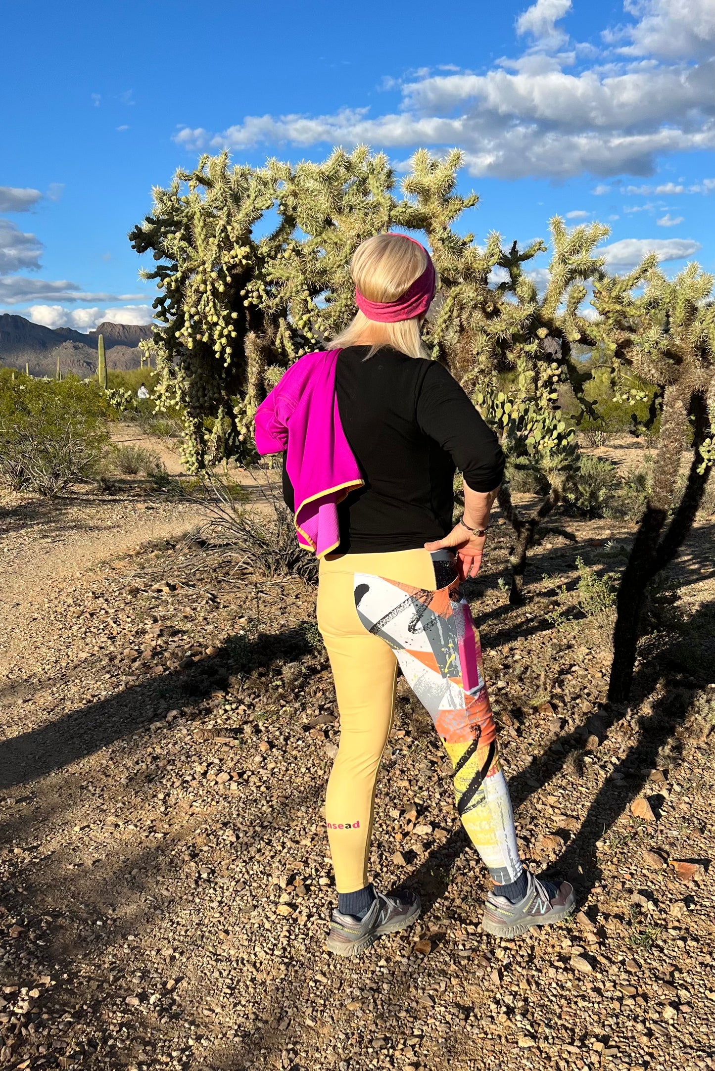 Leggings with pockets - Paint Splash Gold