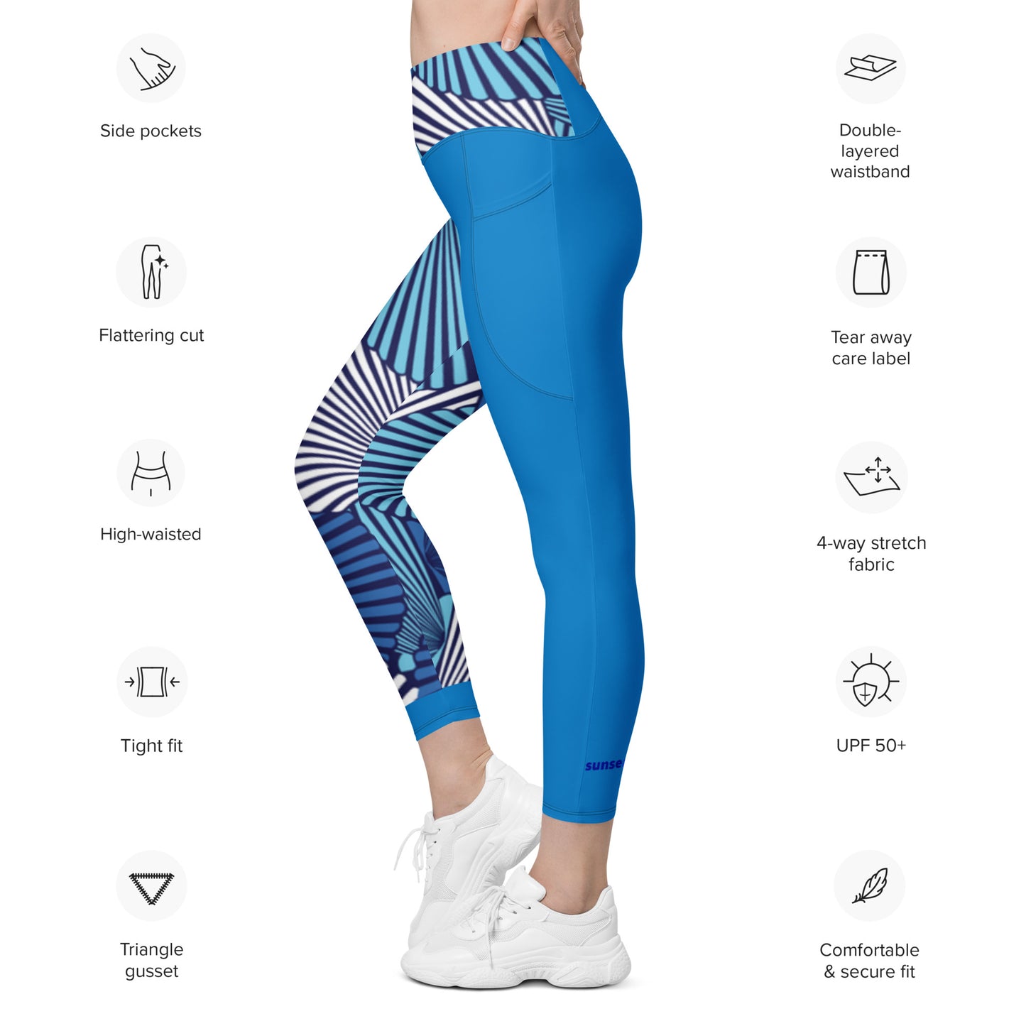 Leggings with pockets - Blue Fandango