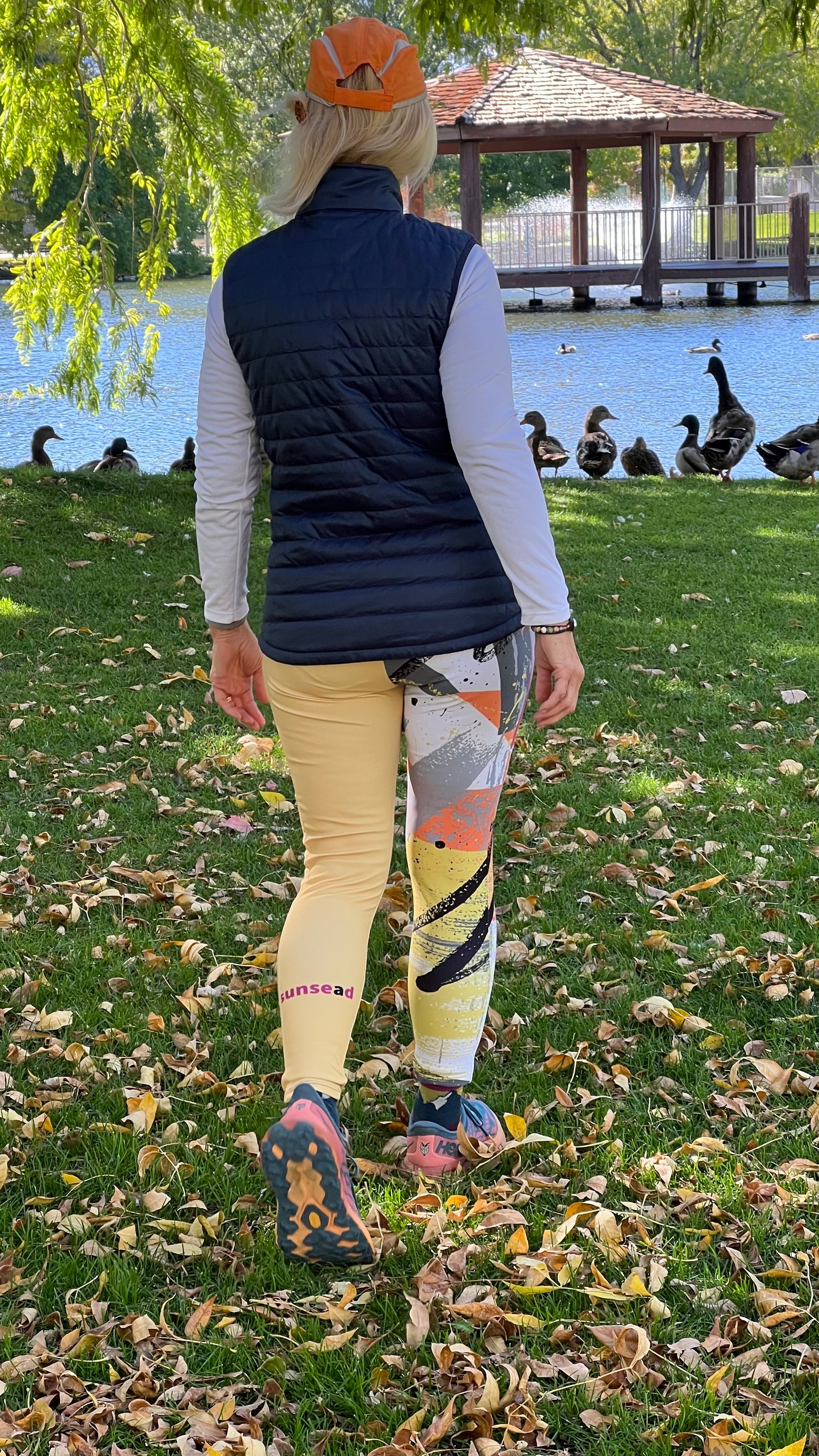 Leggings with pockets - Paint Splash Gold