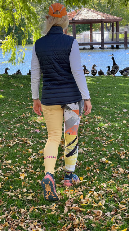 Leggings with pockets - Paint Splash Gold
