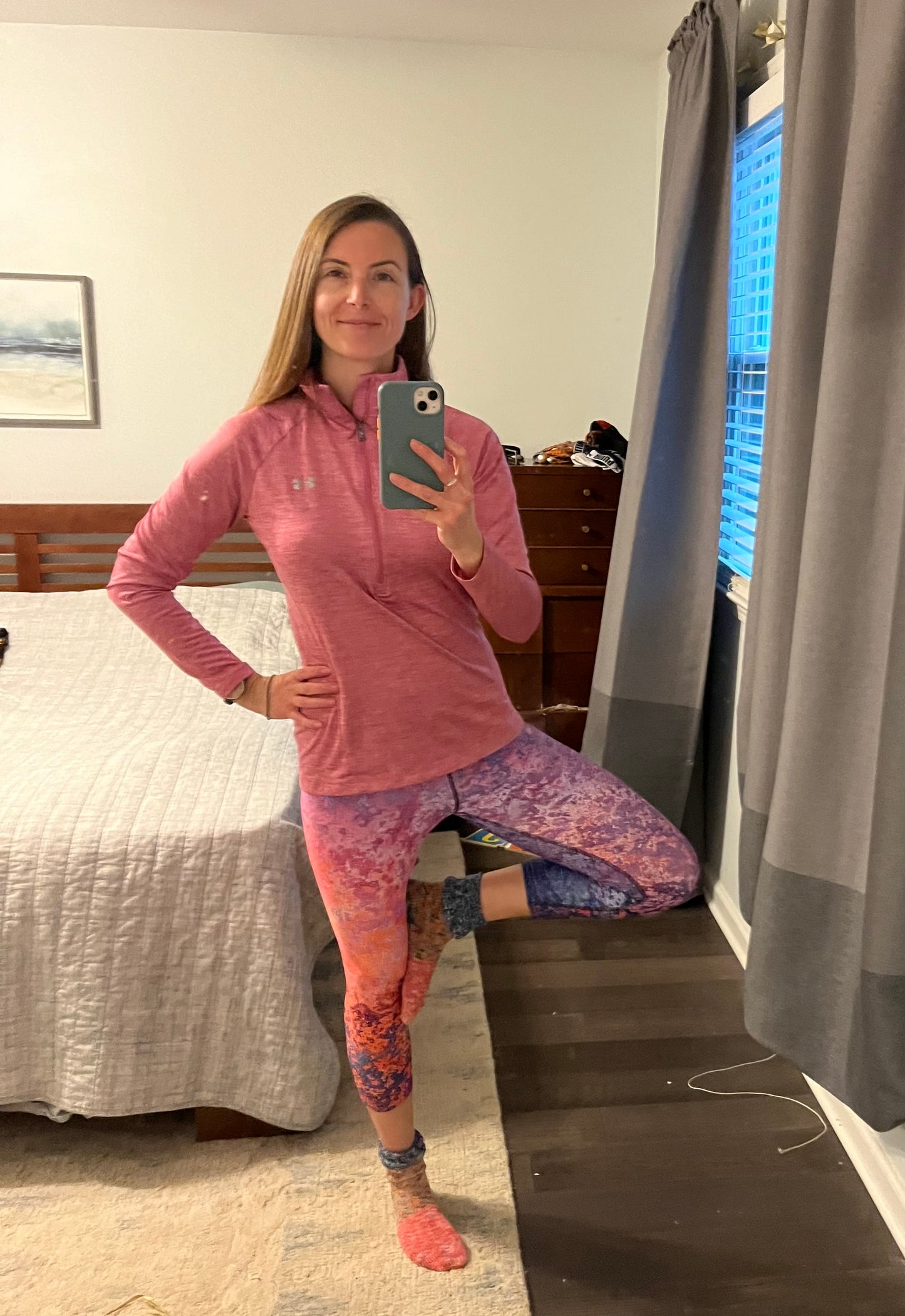 Yoga Capri Leggings - Mauve Maze