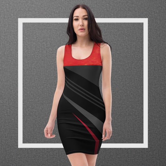 Bodycon dress-Red Flame