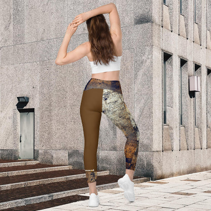 Leggings with pockets - Brown Bark