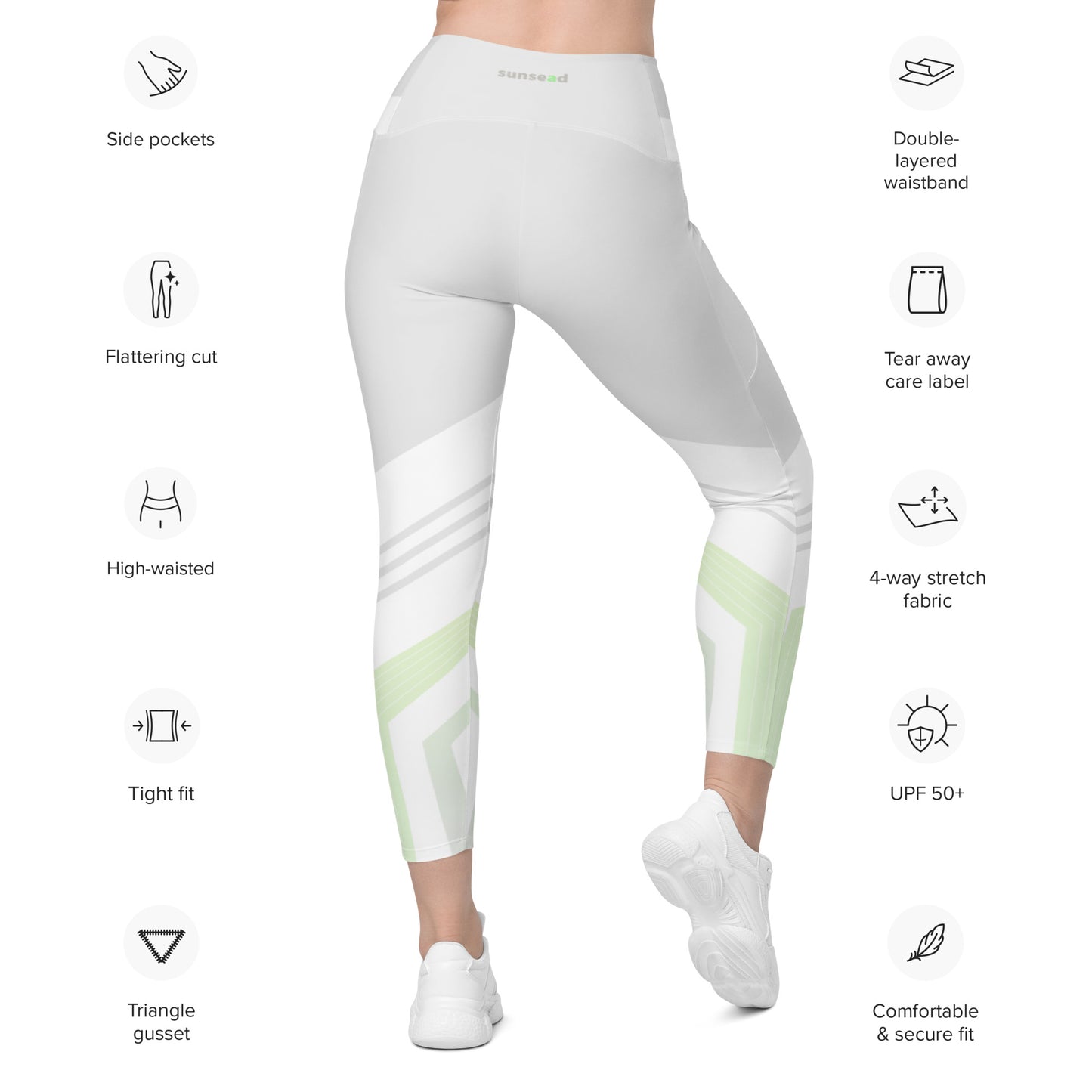 Leggings with pockets - Hint of Mint