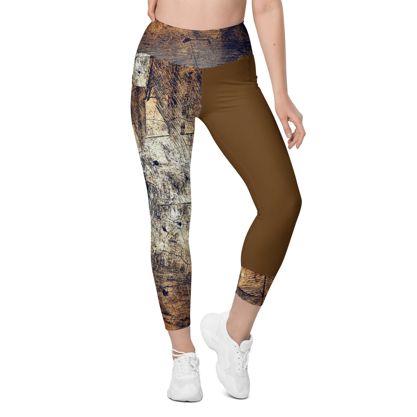 Leggings with pockets - Brown Bark