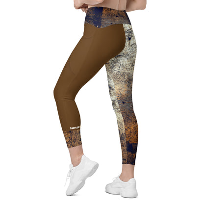 Leggings with pockets - Brown Bark