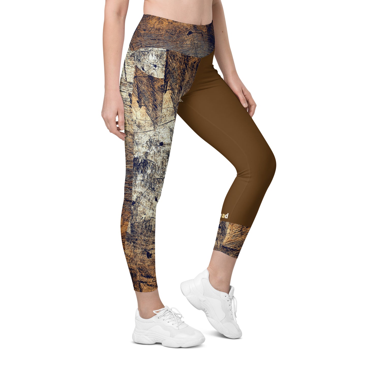 Leggings with pockets - Brown Bark