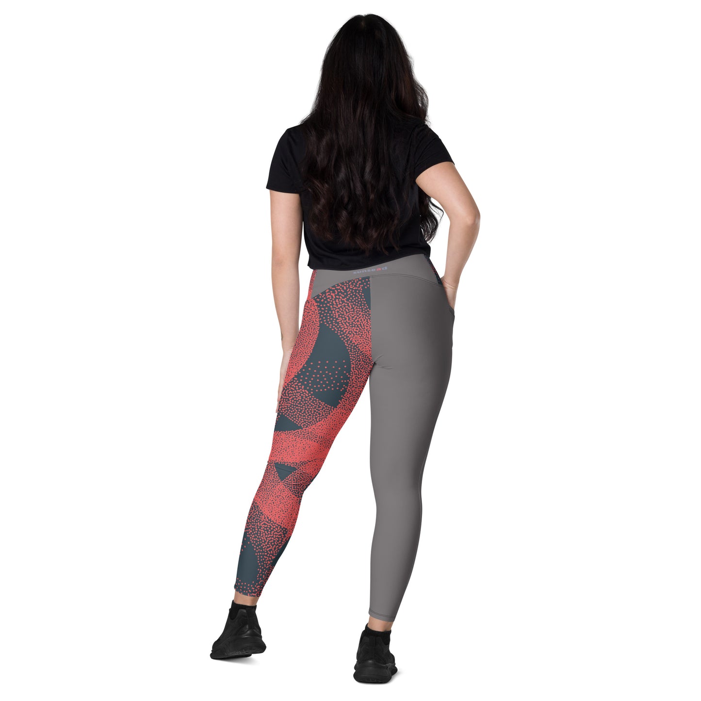 Leggings with pockets-Coral Rings