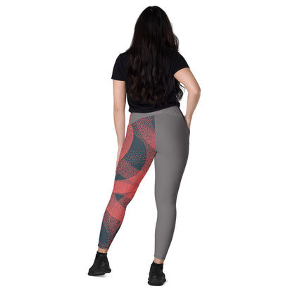 Leggings with pockets-Coral Rings