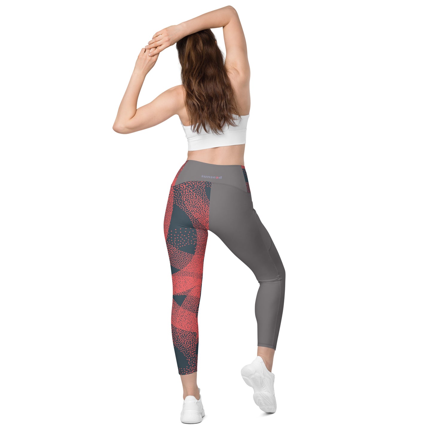Leggings with pockets-Coral Rings