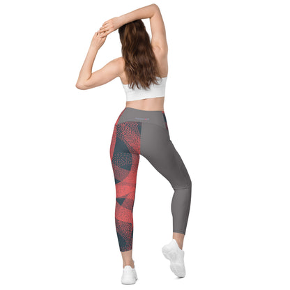 Leggings with pockets-Coral Rings