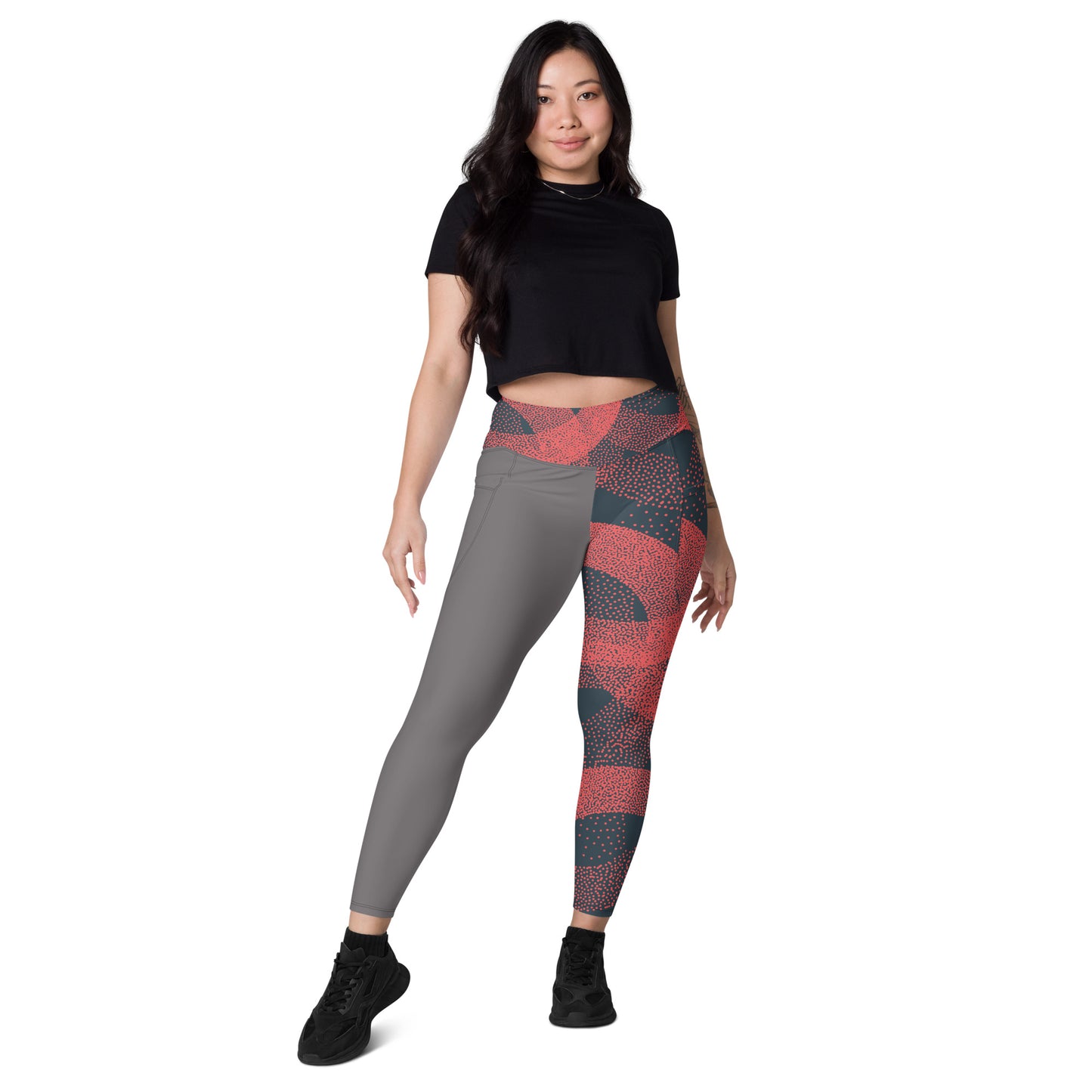 Leggings with pockets-Coral Rings