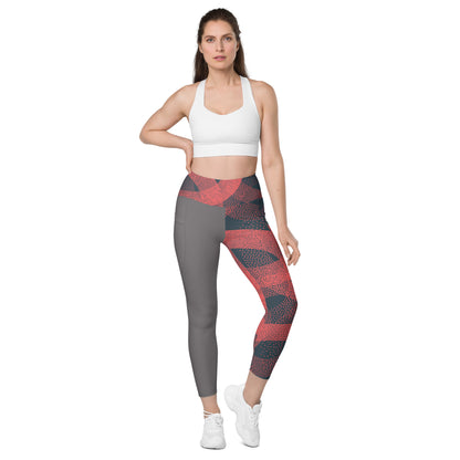 Leggings with pockets-Coral Rings