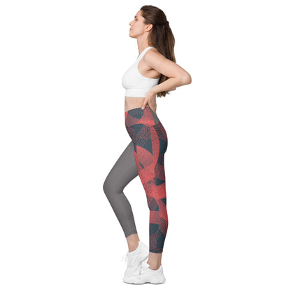 Leggings with pockets-Coral Rings