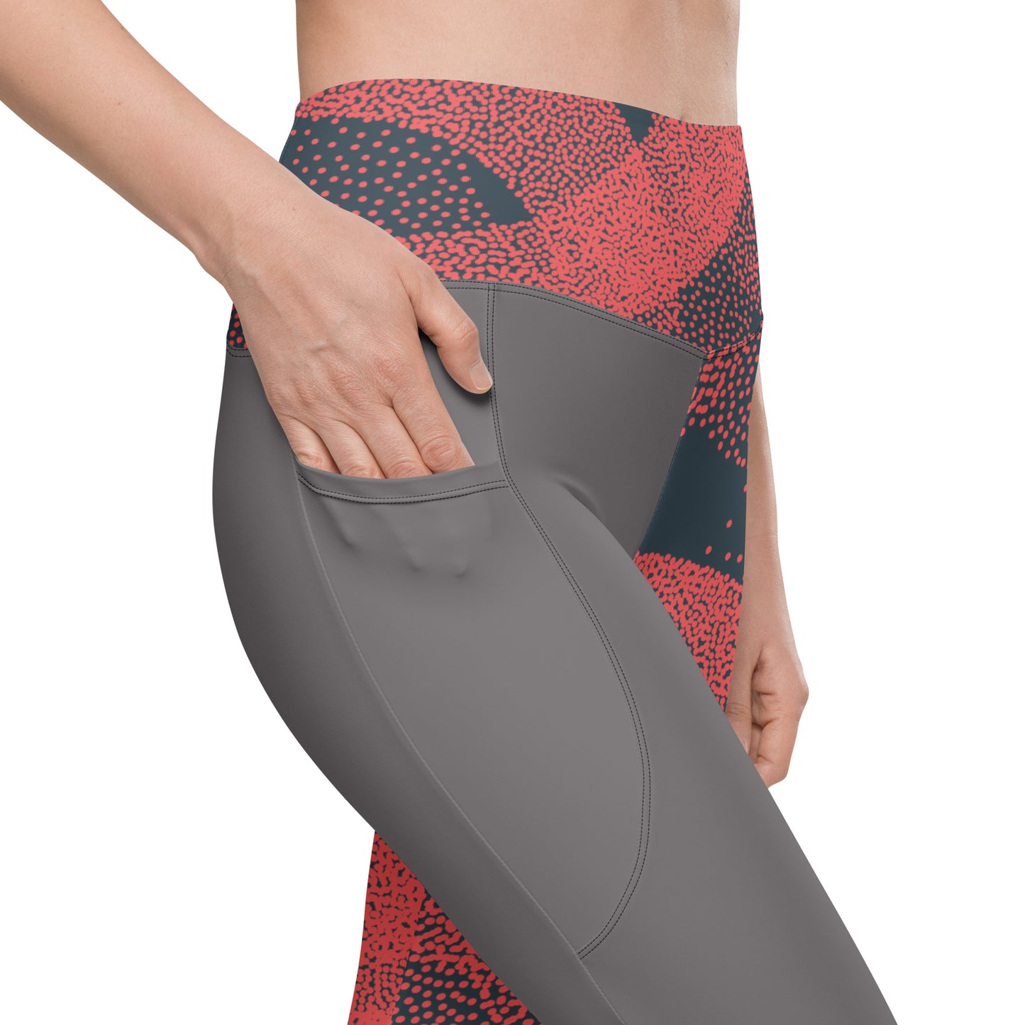 Leggings with pockets-Coral Rings