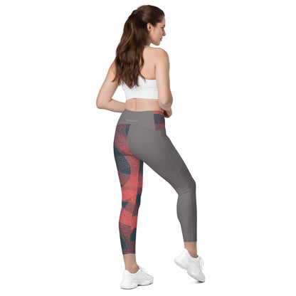 Leggings with pockets-Coral Rings