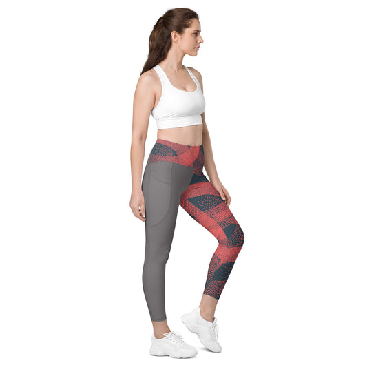 Leggings with pockets-Coral Rings