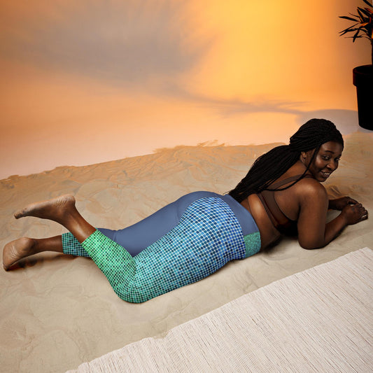 Yoga Capri Leggings - AquaBlues