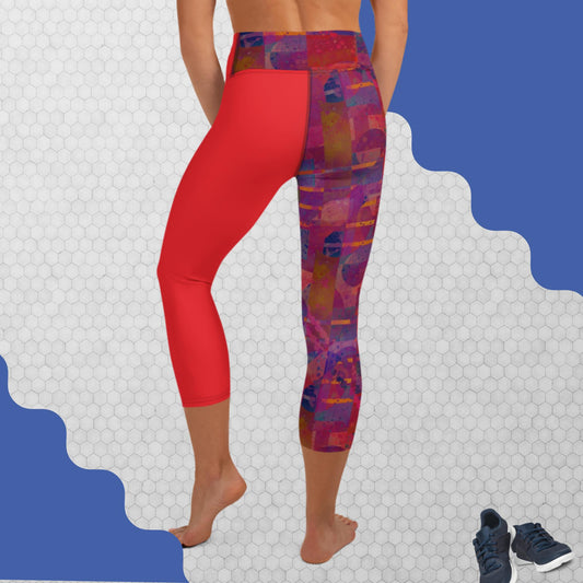 Yoga Capri Leggings - Scarlet
