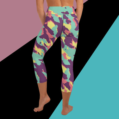 Yoga Capri Leggings - Double Bubble Camo