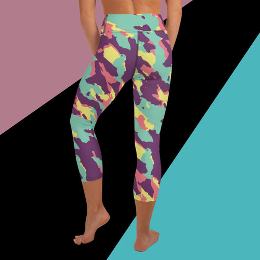 Yoga Capri Leggings - Double Bubble Camo