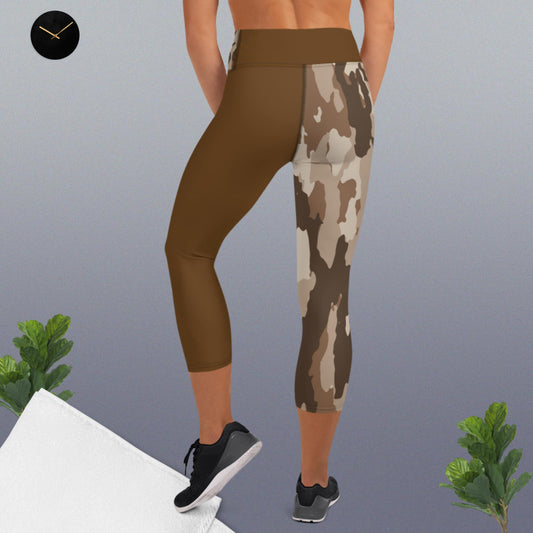 Yoga Capri Leggings - Bronze Camo