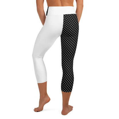 Yoga Capri Leggings - White Dots