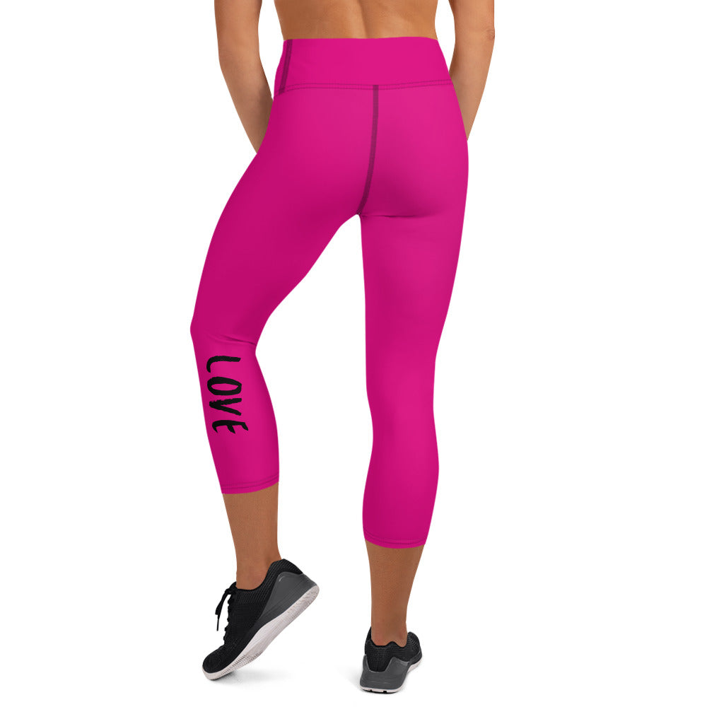 Yoga Capri Leggings - Love Violet