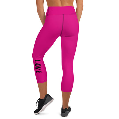 Yoga Capri Leggings - Love Violet