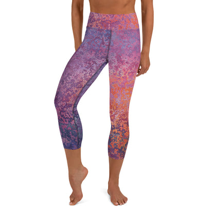 Yoga Capri Leggings - Mauve Maze