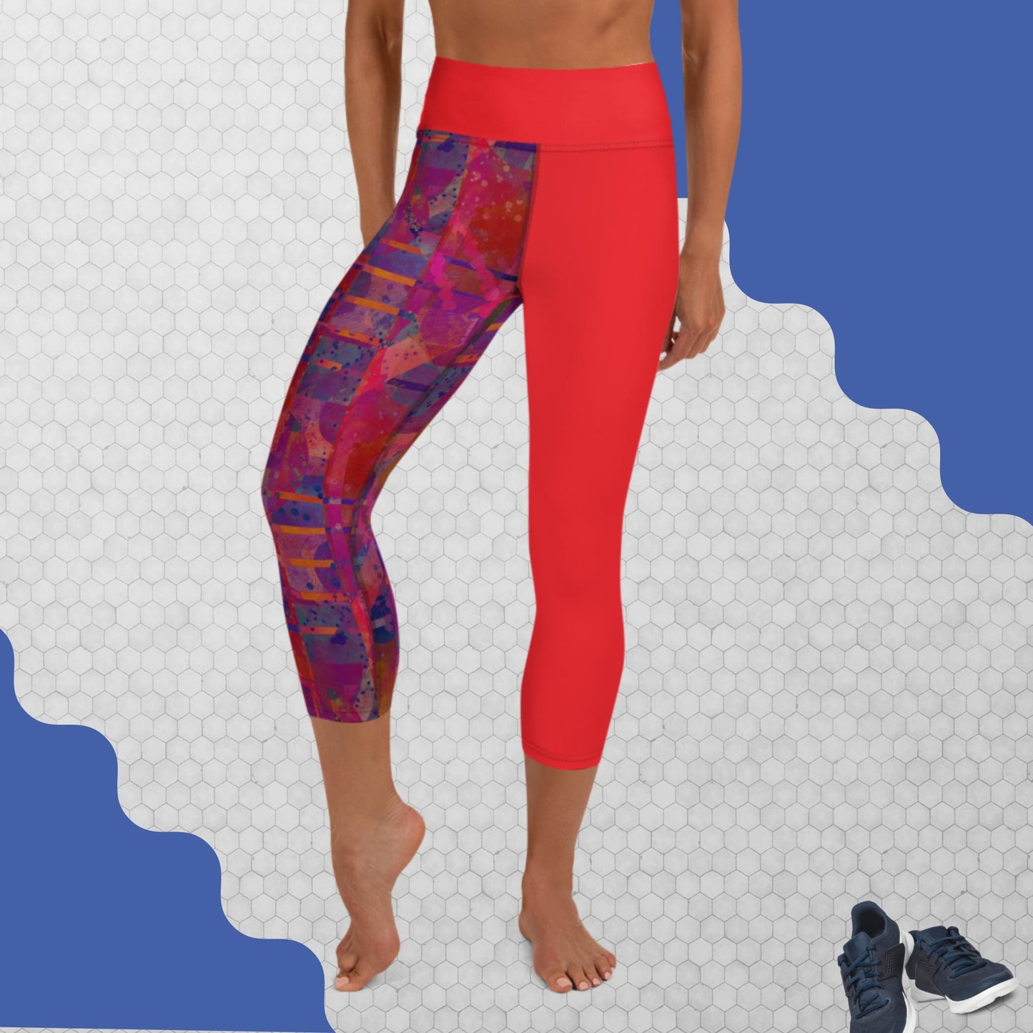 Yoga Capri Leggings - Scarlet