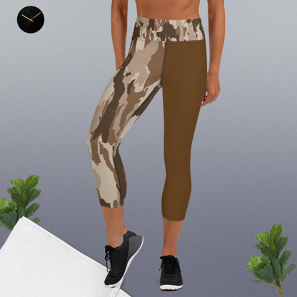 Yoga Capri Leggings - Bronze Camo