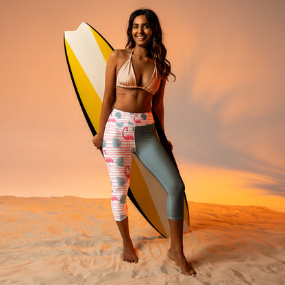 Yoga Capri Leggings - Flamingo