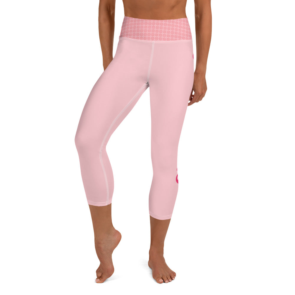 Yoga Capri Leggings - Pink Flamingo