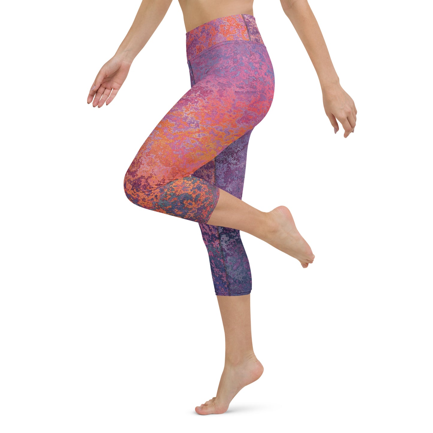 Yoga Capri Leggings - Mauve Maze