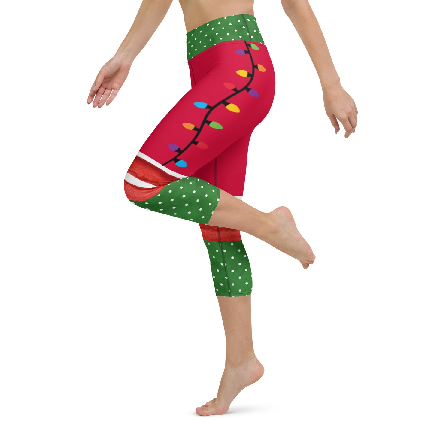 Yoga Capri Leggings - Christmas Lights