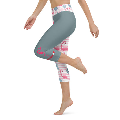 Yoga Capri Leggings - Flamingo