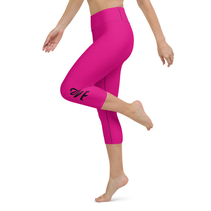 Yoga Capri Leggings - Love Violet