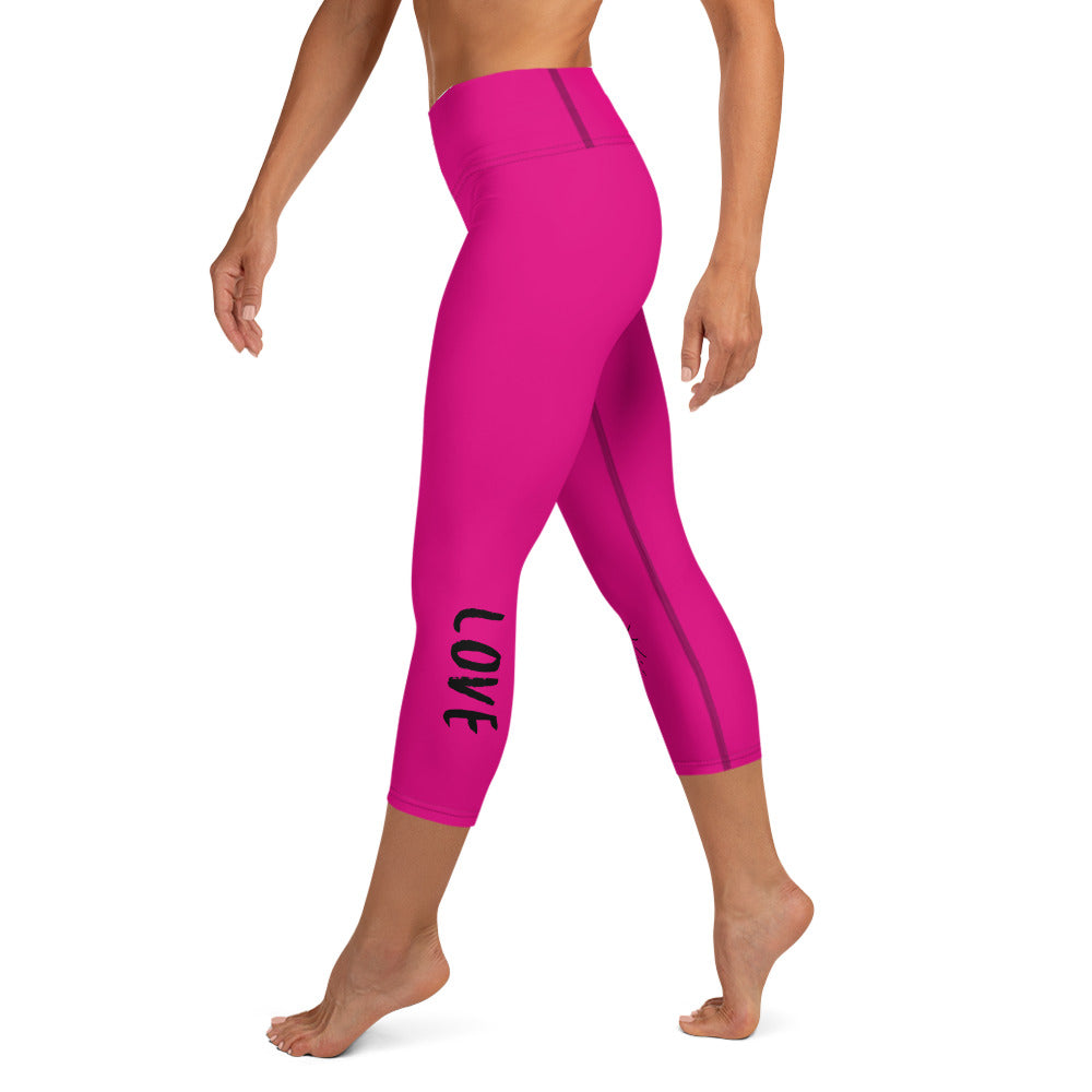 Yoga Capri Leggings - Love Violet