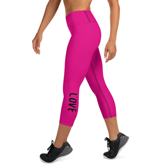 Yoga Capri Leggings - Love Violet