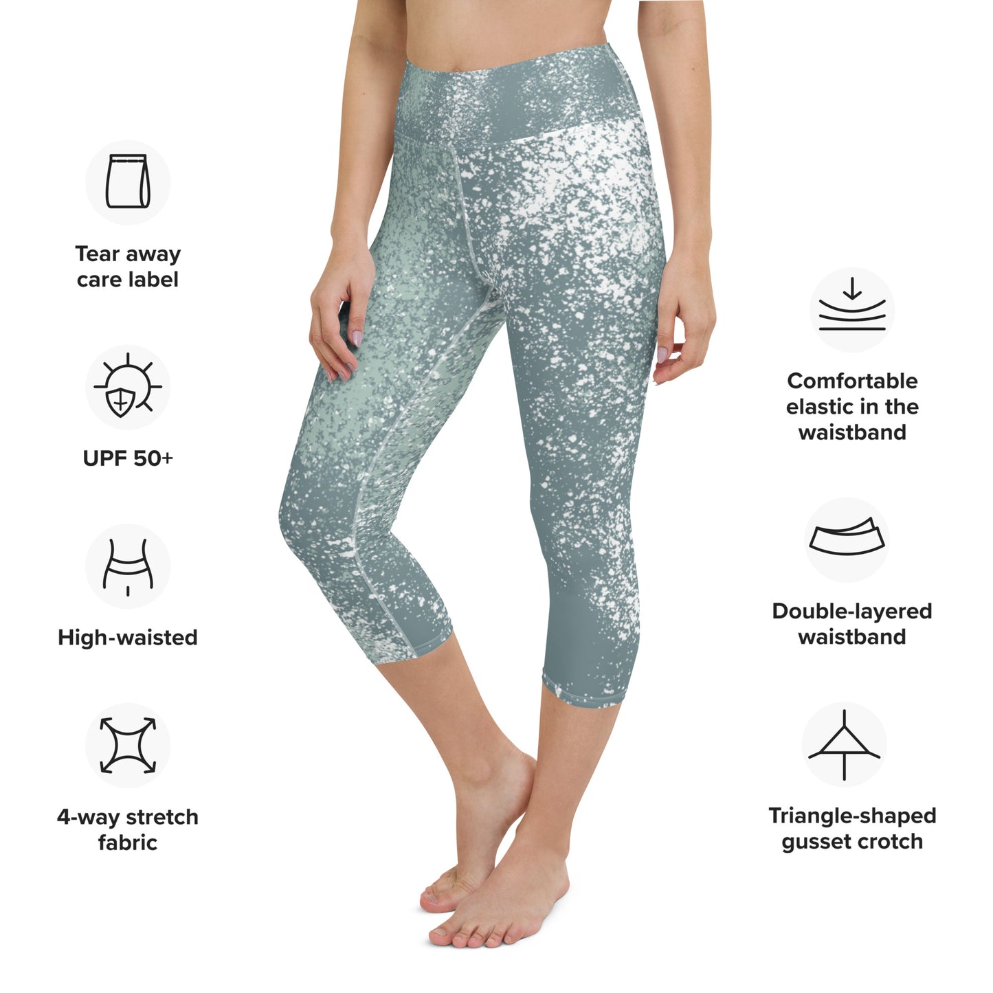Yoga Capri Leggings - Sky Blue