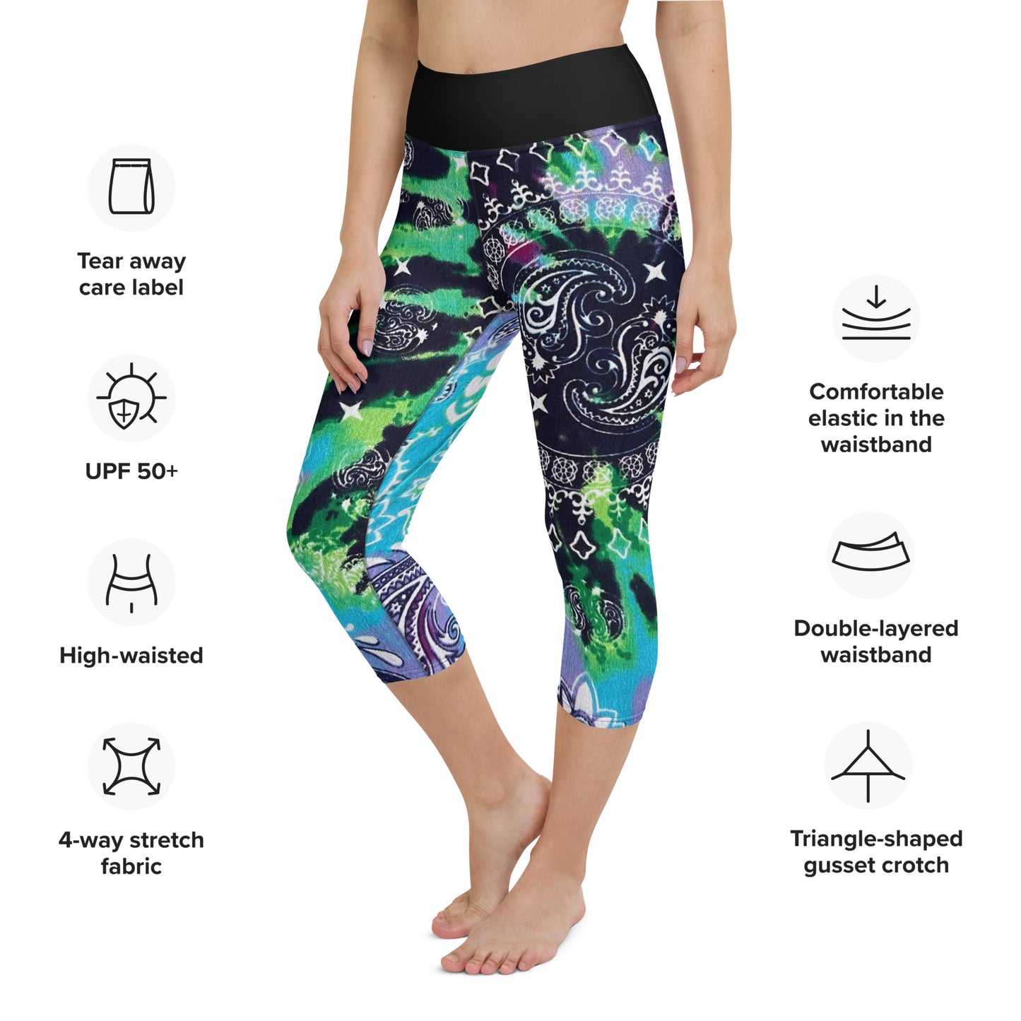 Yoga Capri Leggings - Milky Way