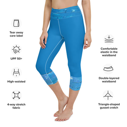 Yoga Capri Leggings - Aqua Marine