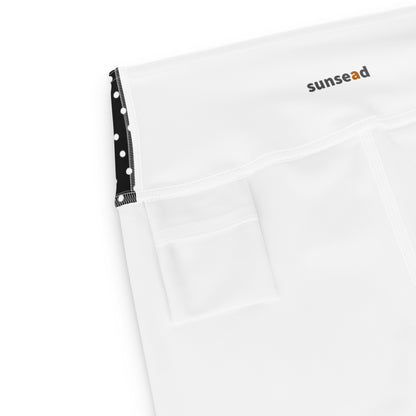 Yoga Capri Leggings - White Dots