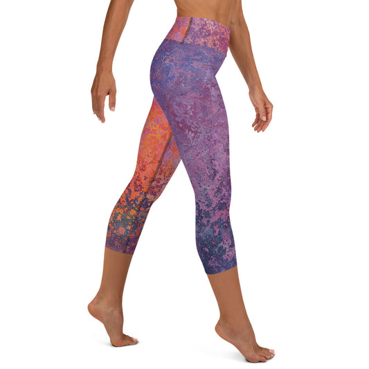Yoga Capri Leggings - Mauve Maze
